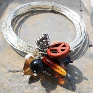 No 288 - Handmade jewelry set with earrings and  bracelet